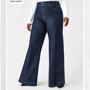 Spanx Indigo Wide Leg Jeans 1X Tall